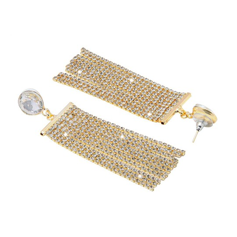 Shining Jewel -By Shivansh Gold-Toned Gold Plated Contemporary Drop Earrings