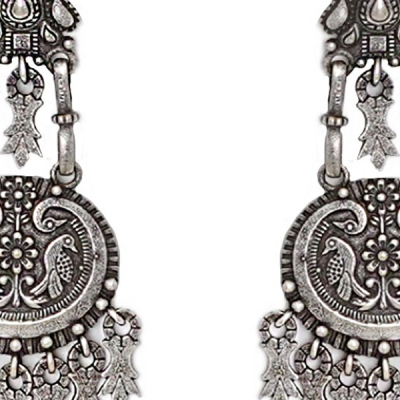Silver-Plated Contemporary Drop Earrings